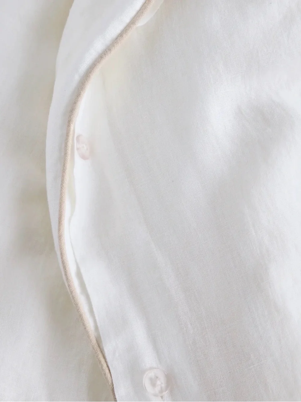 NWOT European Linen White Duvet Cover with Toffee Piping - Retail $164